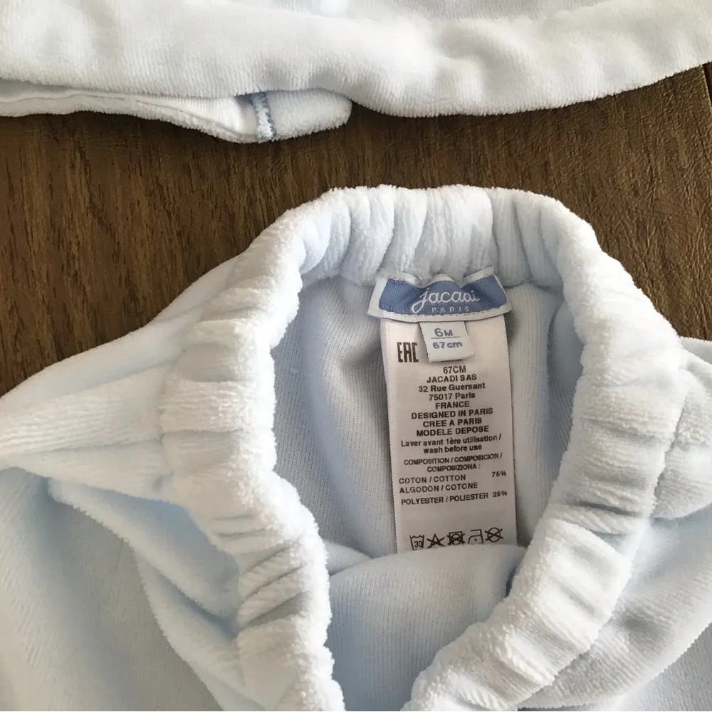 Jacadi Soft Blue Baby Ensemble - Picture 4 of 5